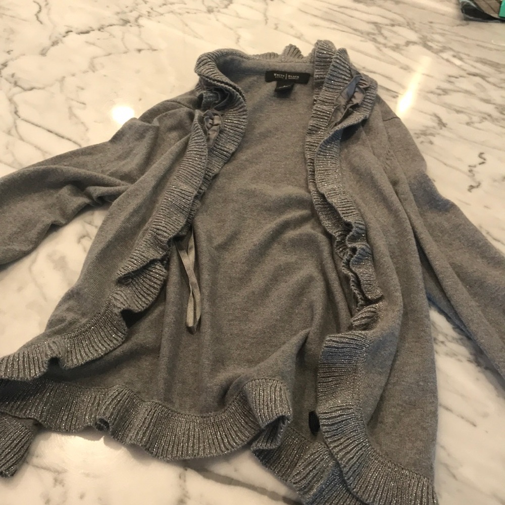 grey cardigan